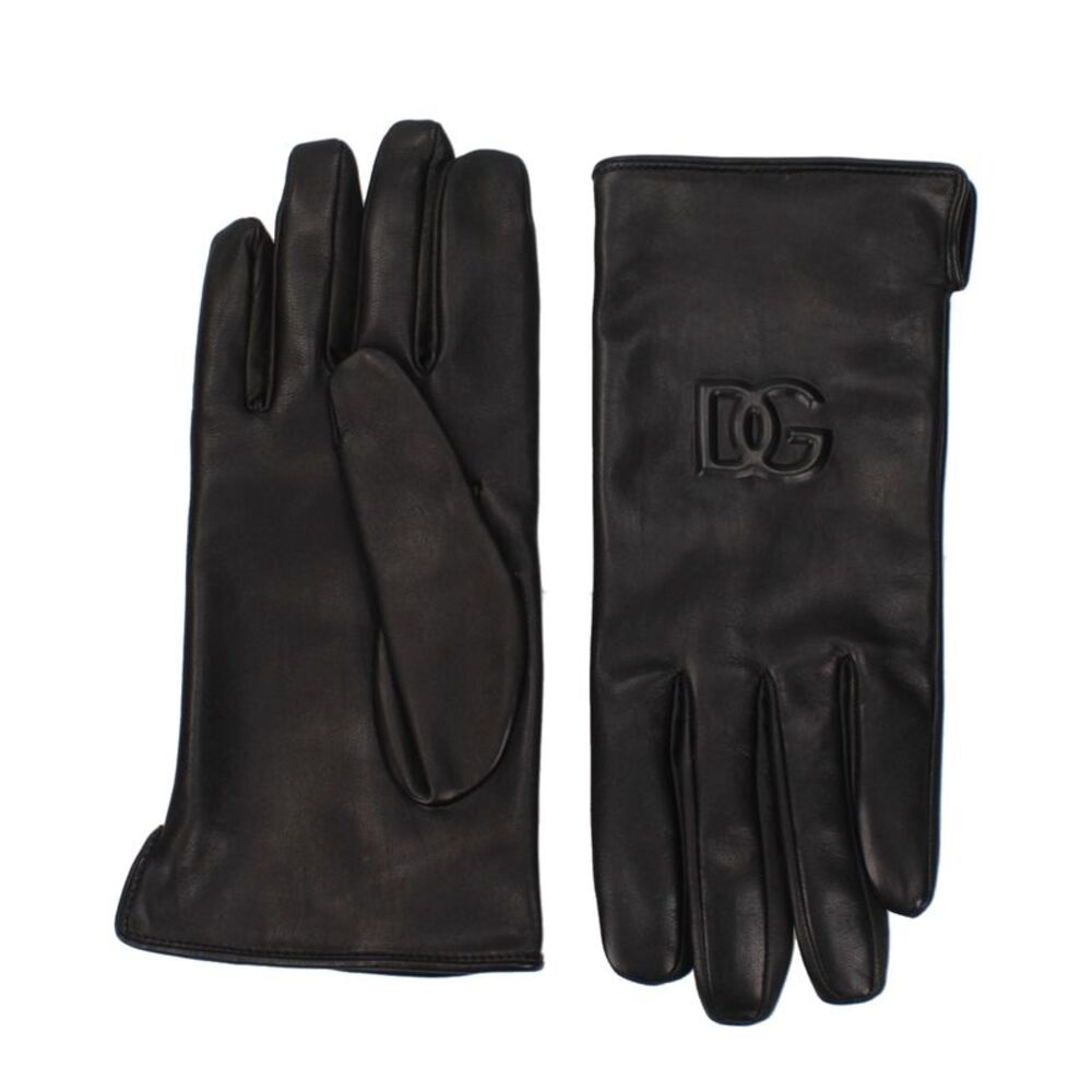 Dolce & Gabbana Black Leather Men's Gloves